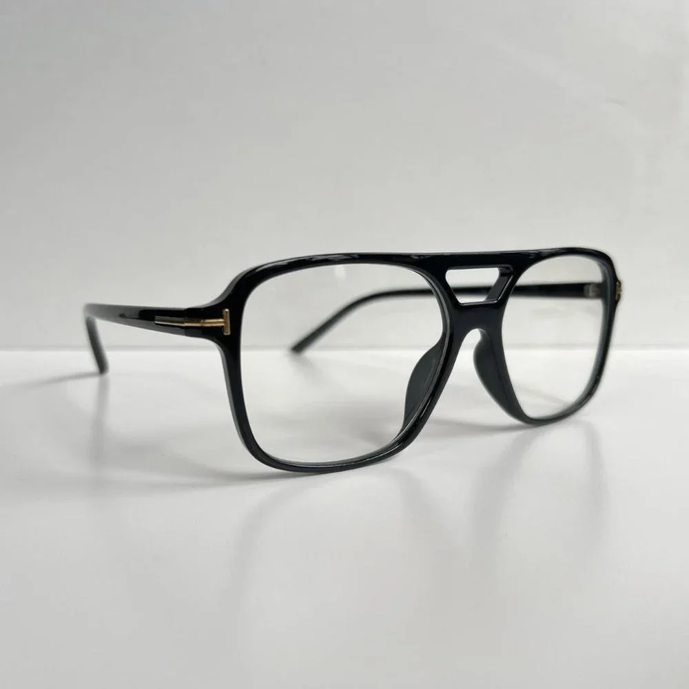 vintage style black rounded square glasses